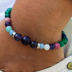 unisex zodiac crystal bracelet for Aquarius