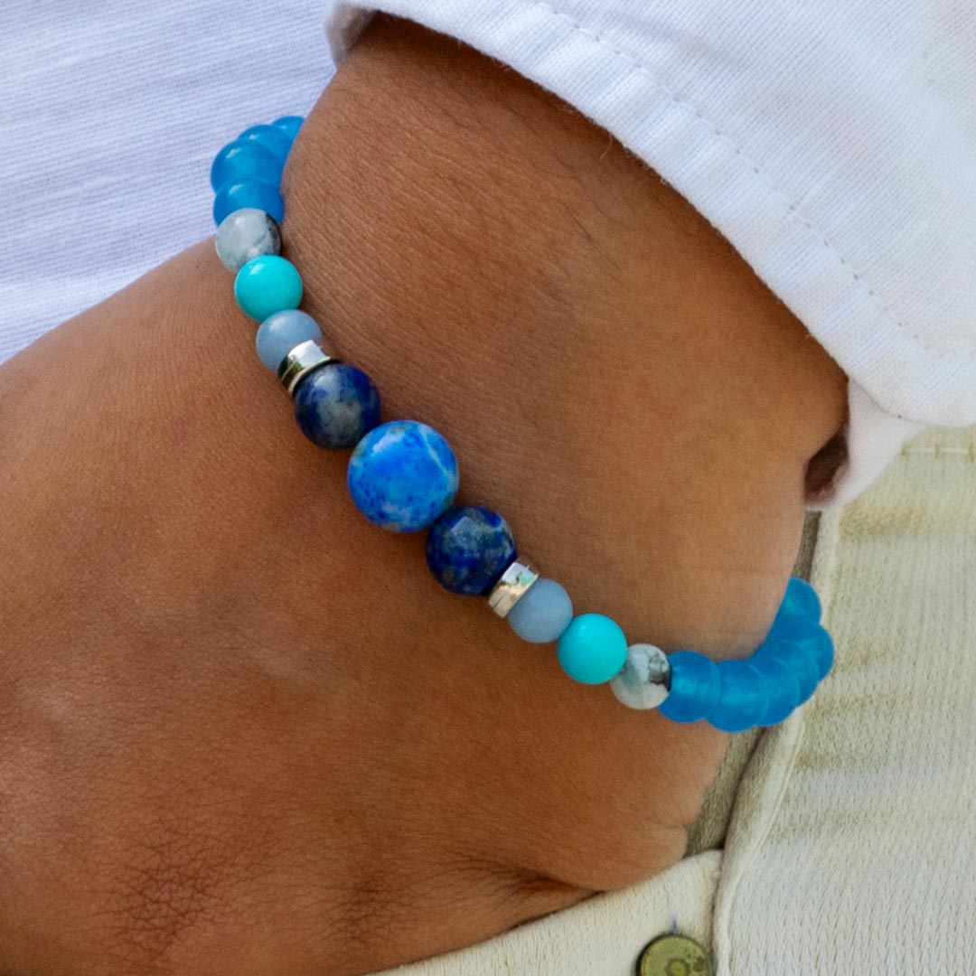 Mini Gemstone and Crystal Bracelet Set - Turquoise Howlite – Mellow Monkey