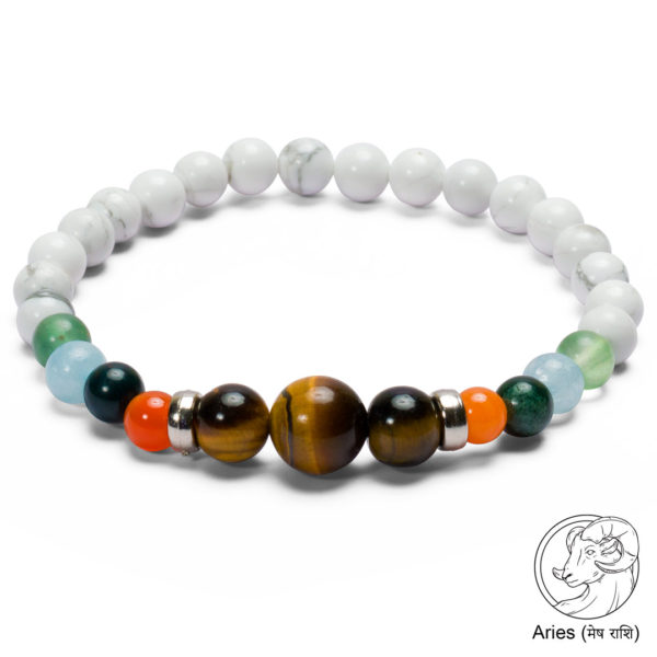 Aries zodiac sign healing crystal bracelet