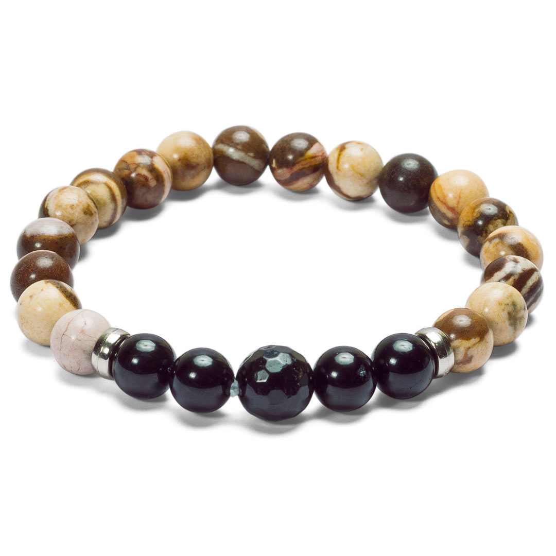 Positive Energy Bracelet - Yellow Jasper, Moonstone, Fossil Jasper - Golden  Lotus Mala